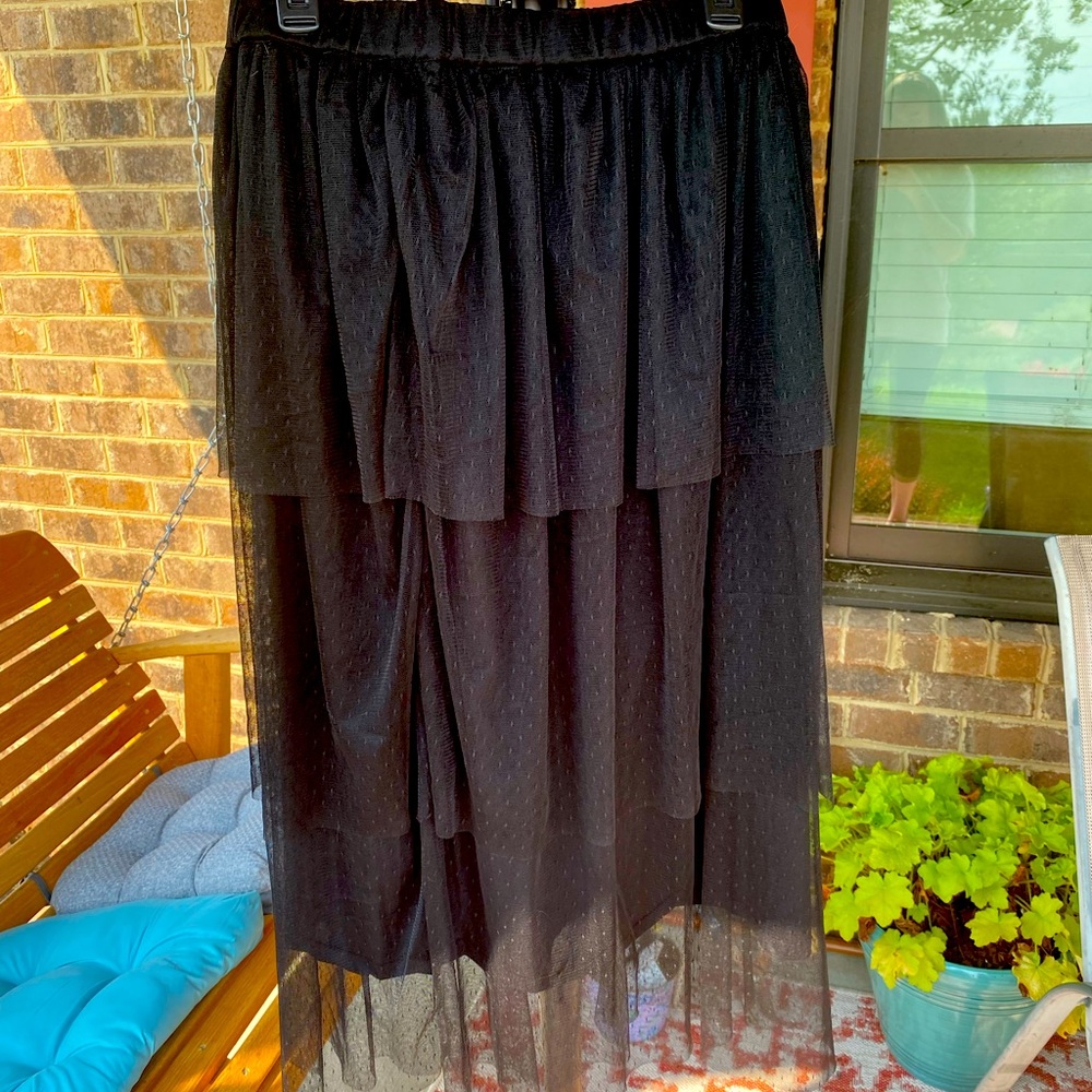 Who What Wear black layered skirt